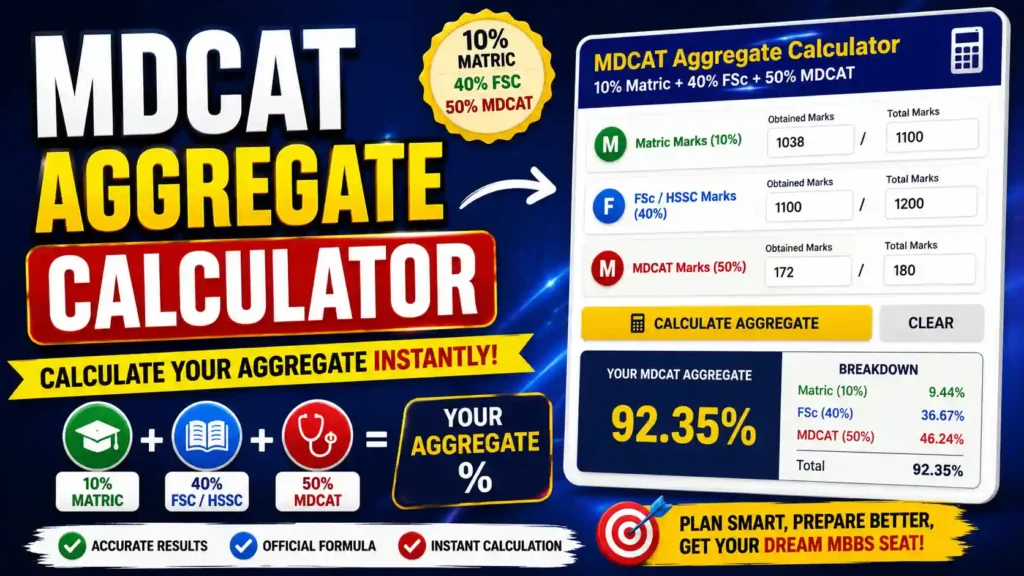 MDCAT Aggregate Calculator