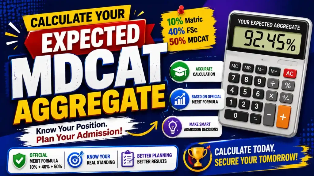 MDCAT Aggregate Calculator MDCAT Merit Calculator